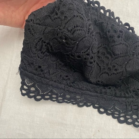 Aerie Black Lace Up bandeau Bra top size XL - Picture 5 of 11